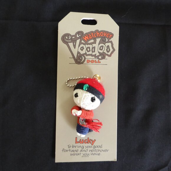 NWT 2009 JOHN HINDE WATCHOVER VOODOO DOLL LUCKY KEYCHAIN - Picture 1 of 14